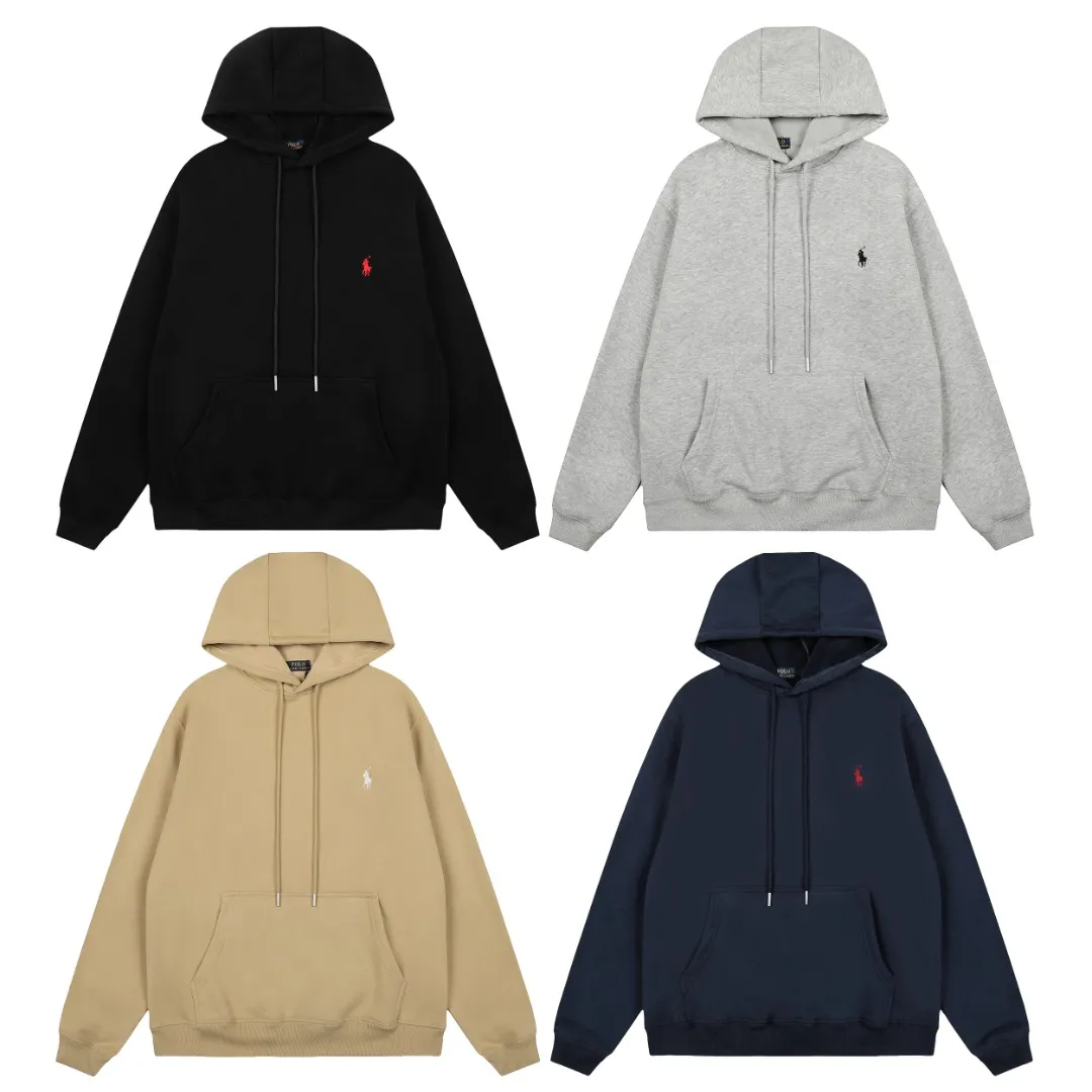 P250 Top quality" Style number: T5007# [Ralph Lauren solid color pony embroidered logo thickened velvet hooded sweatshirt] ✅Ralph Lauren classic basic versatile unisex autumn and winter velvet thickened hooded sweatshirt ✅Pure cotton high-gram velvet thickened fabric The upper body is comfortable and warm ✅The version is restored to the original version The maximum size can be worn up to 180 pounds Loose, comfortable and stress-free ✅The upper body is simple and easy to wear ootd must-have. Good-looking clothes are never picky. A must-have in couples’ wardrobes. Size: S-XL. Color: Black, Gray, Navy Khaki.